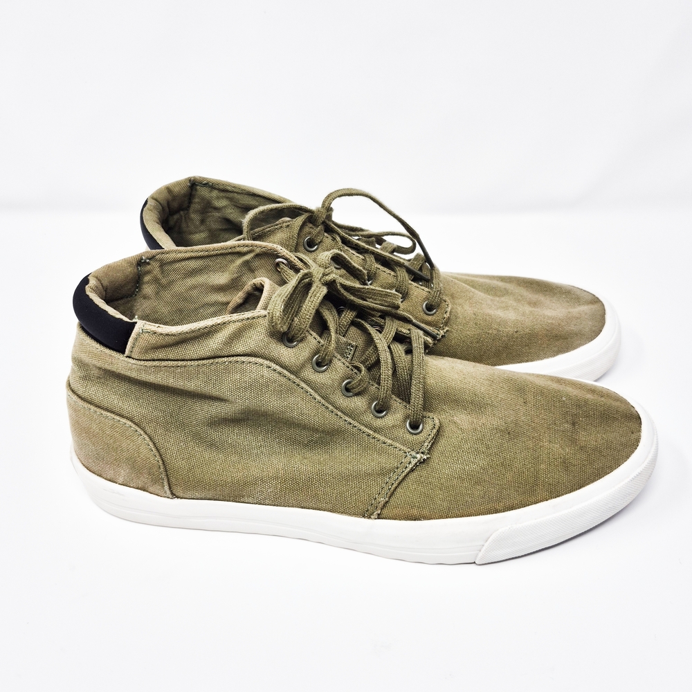Shoes For Crews Olive Green Canvas High-Top Sneakers